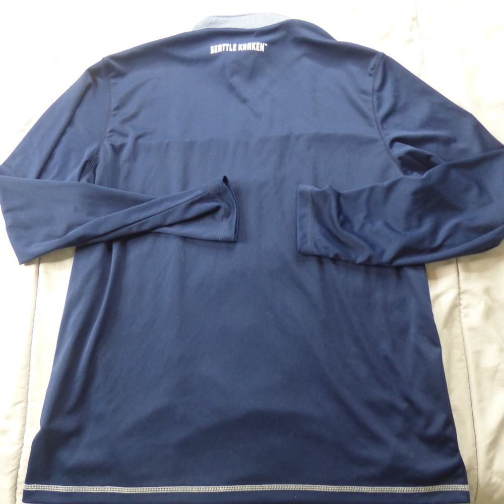 NHL Seattle Kracken Mens 1/4 Zip Pullover Long Sleeve Blue Size XL - Picture 5 of 7